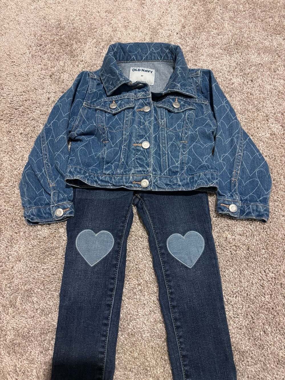 Old Navy Denim Outfit Set Jacket and Jeggings Size 3T